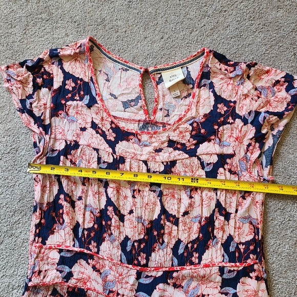 Knox Rose Women's Size Large Bohemian BoHo Tiered Floral Maxi Long Dress - Picture 10 of 13